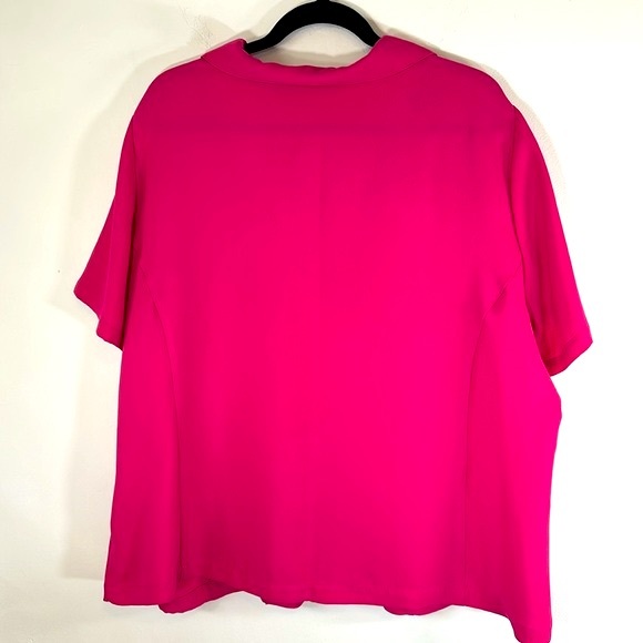 Liz Baker Woman Princess Cut Dressy Button Up Women’s Size 24W Pink Blouse - Picture 7 of 12